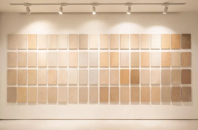 Showroom wall of Cosentino surface samples
