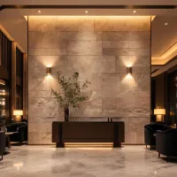 Hospitality lobby stone cladding